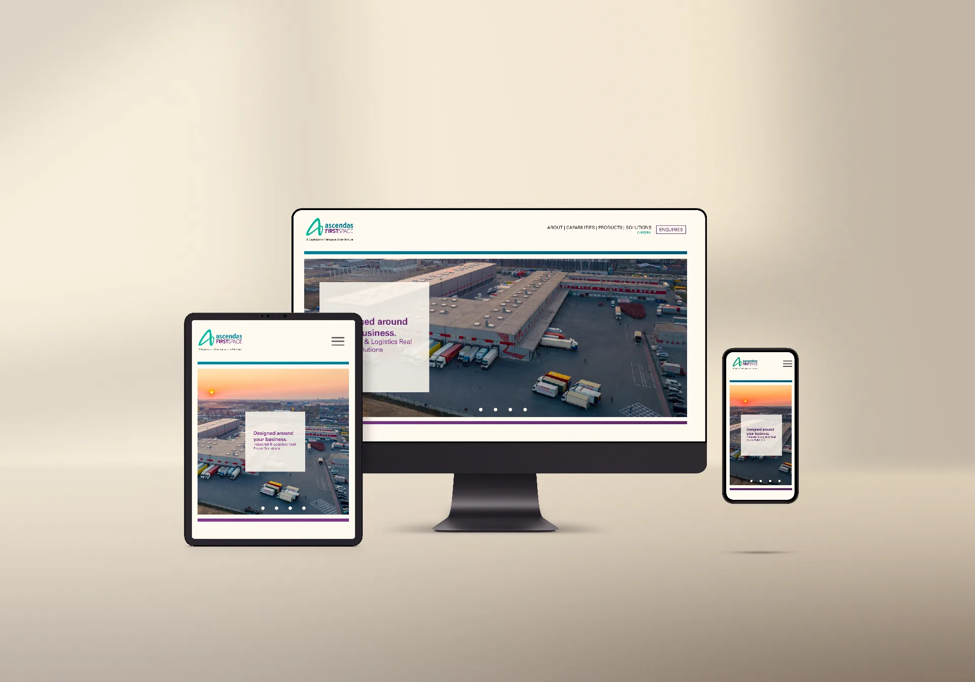 Ascendas Firstspace responsive website mockup