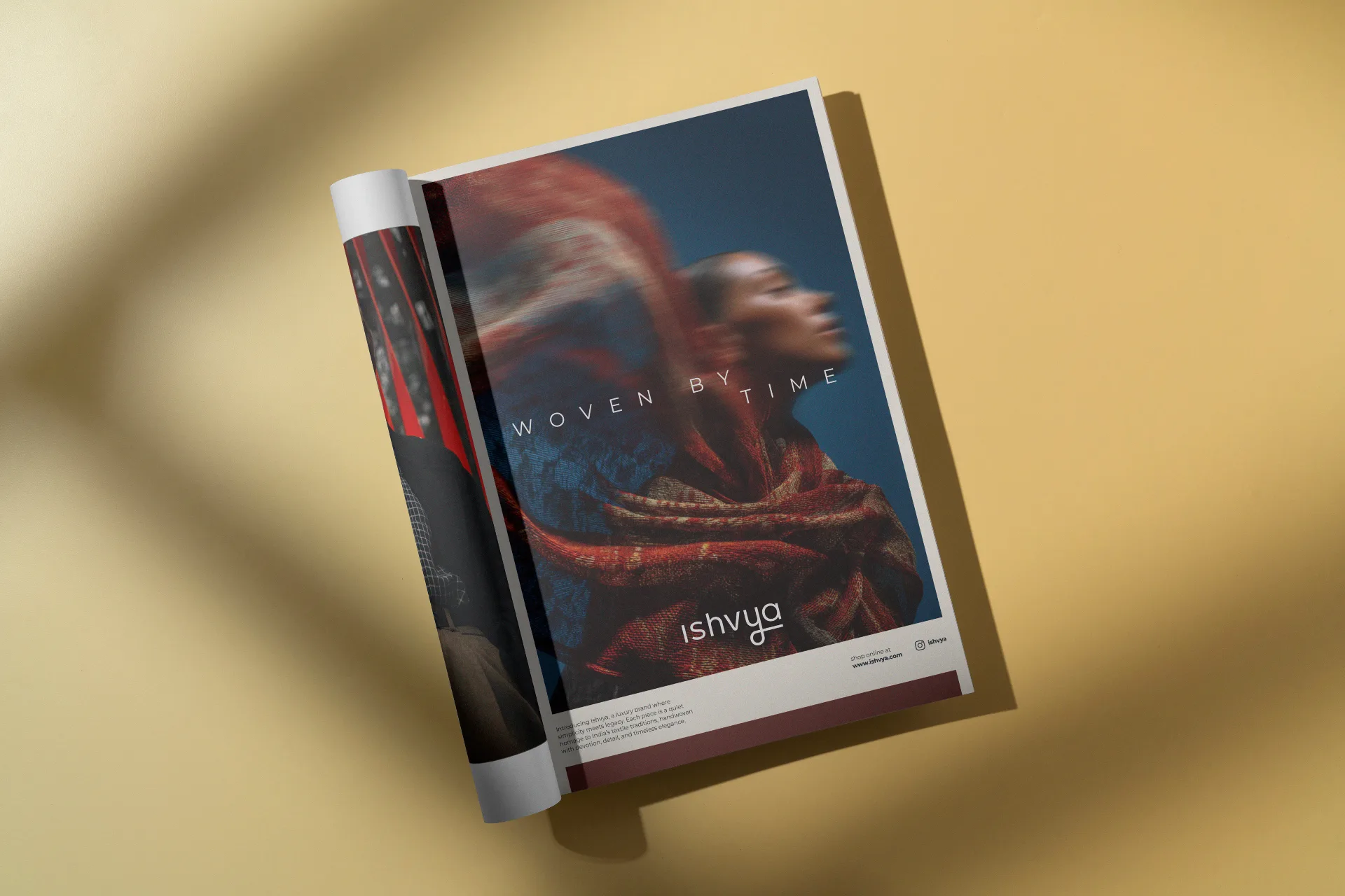 Ishvya magazine ad - Woven by Time