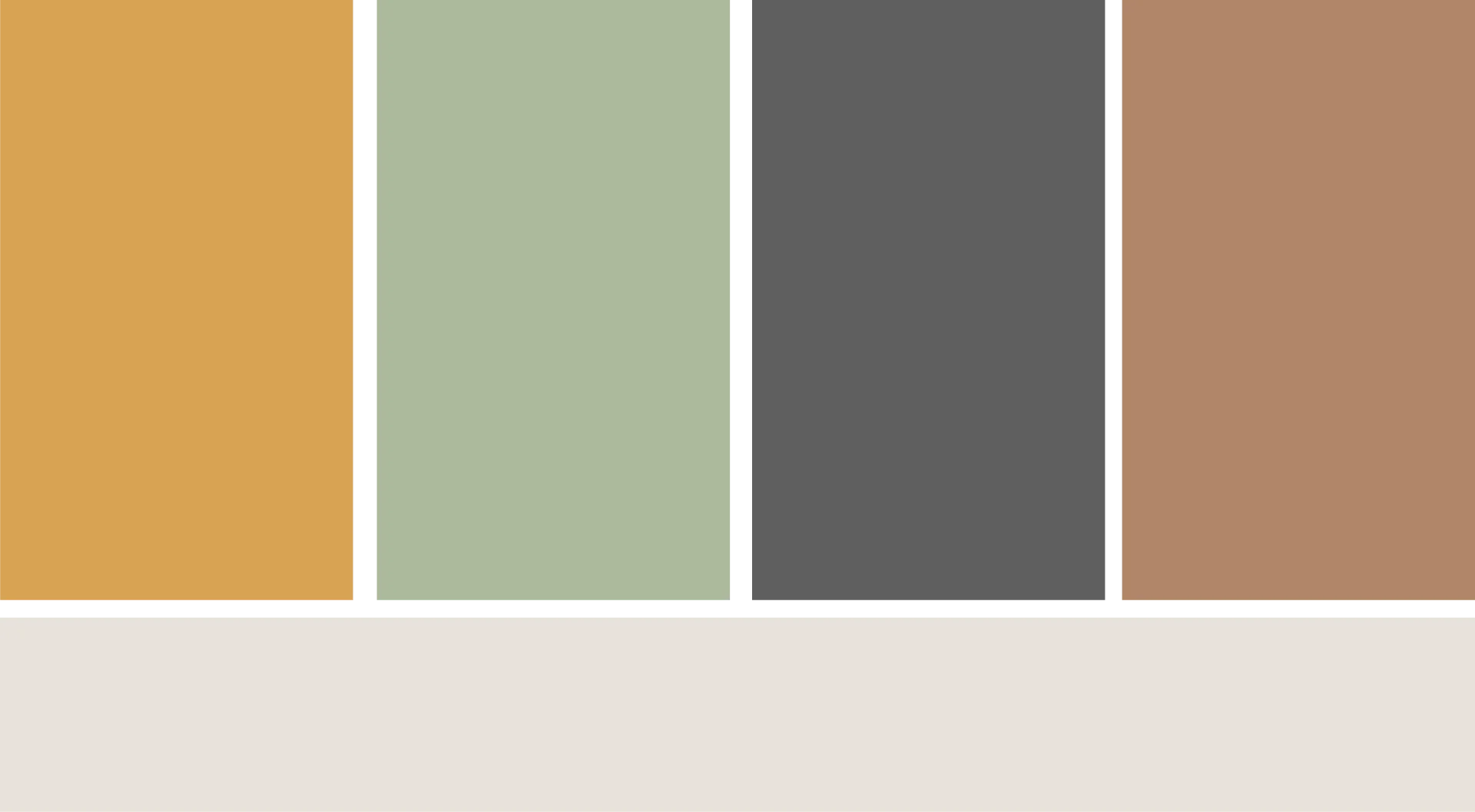 KOHOT - Brand color palette featuring teal, orange, sage green, charcoal grey, and tan