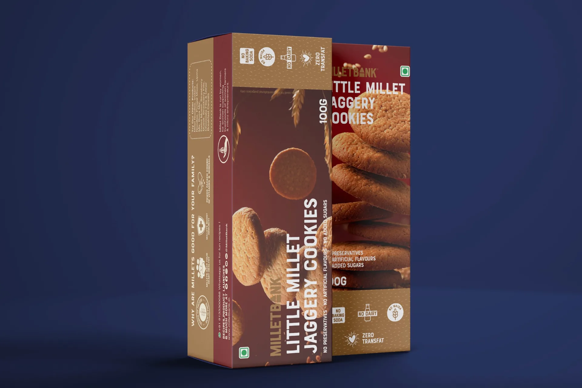 Millet Bank - Little Millet Jaggery Cookies box packaging